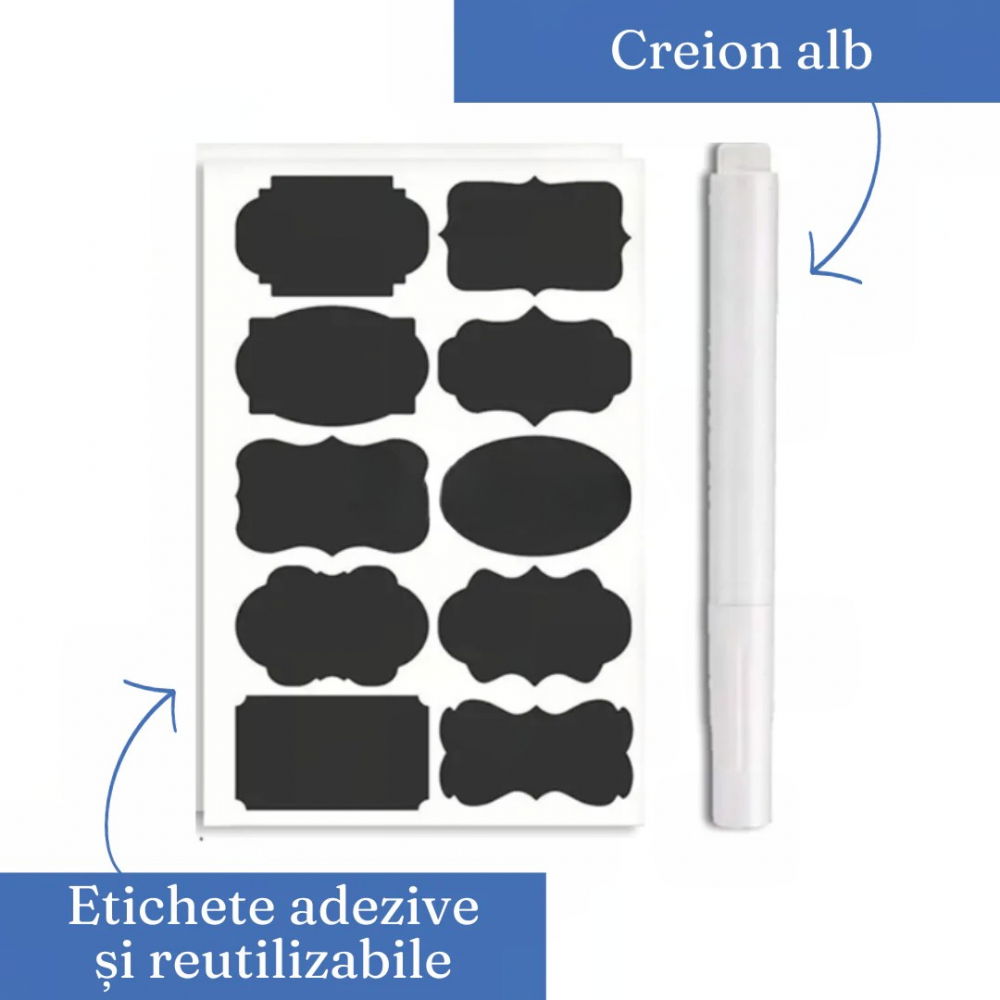 Set 7 recipiente organizare alimente, inchidere etansa, etichete reutilizabile, cupe masurare, 4 dimensiuni diferite, din plastic dur, transparent [4]
