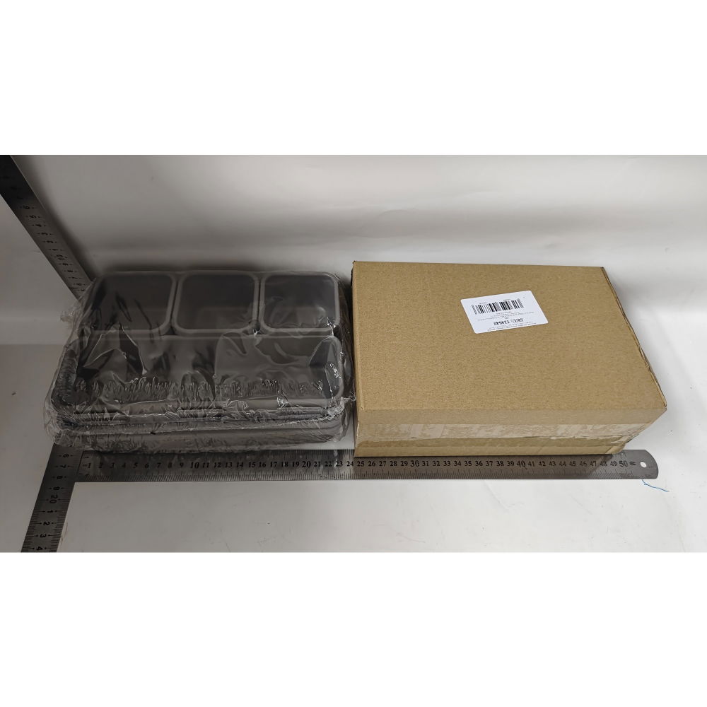 Set 8 cutii depozitare, pentru sertar, cosmetice, ustensile bucatarie, textile, plastic, gri, 23.5 x 16 cm [9]