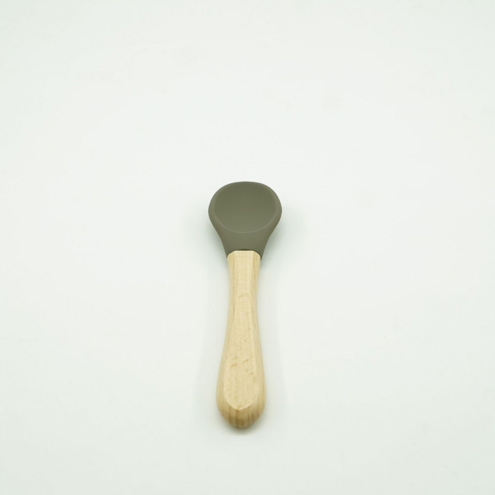 Set 8 piese diversificare bebelusi si copii din silicon  baveta, farfurie compartimentata cu ventuza, bol cu ventuza, tacamuri din lemn si silicon, cana pentru gustari, fara alergeni, verde inchis [5]