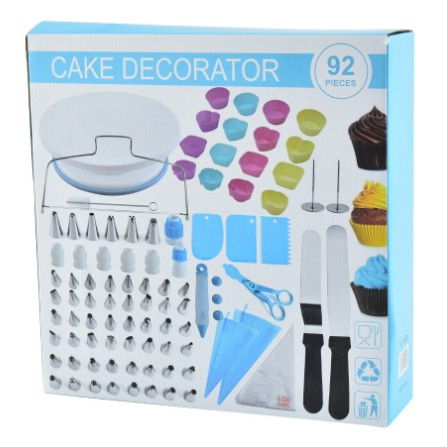 Set 92 piese ustensile pentru ornare prajituri, din plastic si otel inoxidabil, forme briose, multicolor [5]