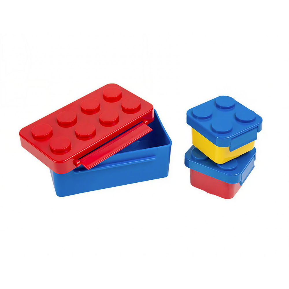 Set caserole pentru pranz interactive, cuburi de construit, plastic, multicolor [4]