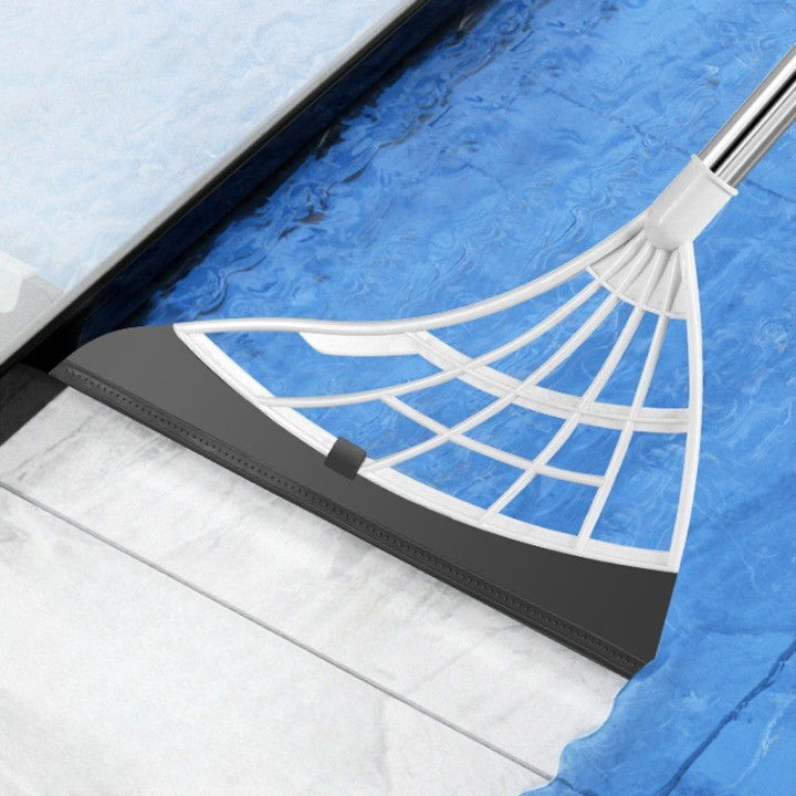 Set curatenie 3 in 1 matura faras si razuitor, matura cu perii moi, faras cu sistem de inchidere, cu razuitor de podea, alb [5]