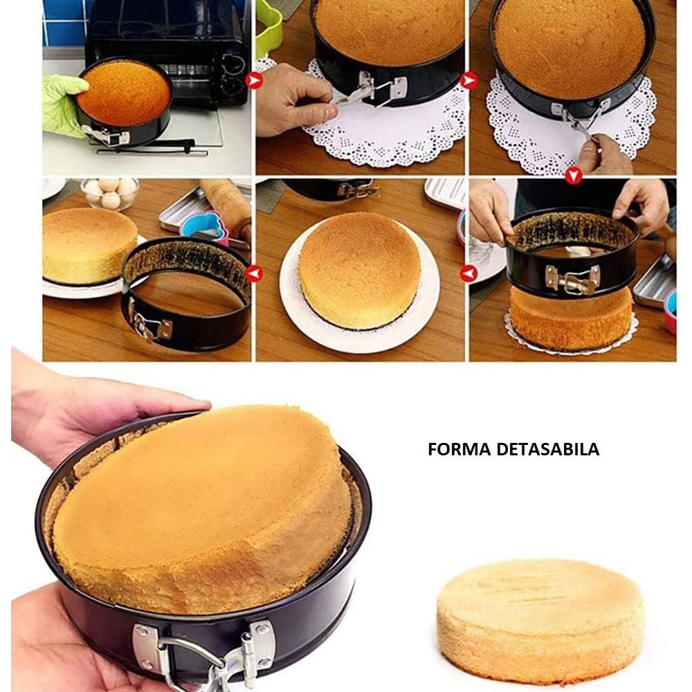 Set de 216 piese de copt pentru prajituri, 3 tavi de copt, nivelator, forme cupcake, pos pentru ornat cu 7 capete, feliator tort, din otel inoxidabil, multicolor [6]