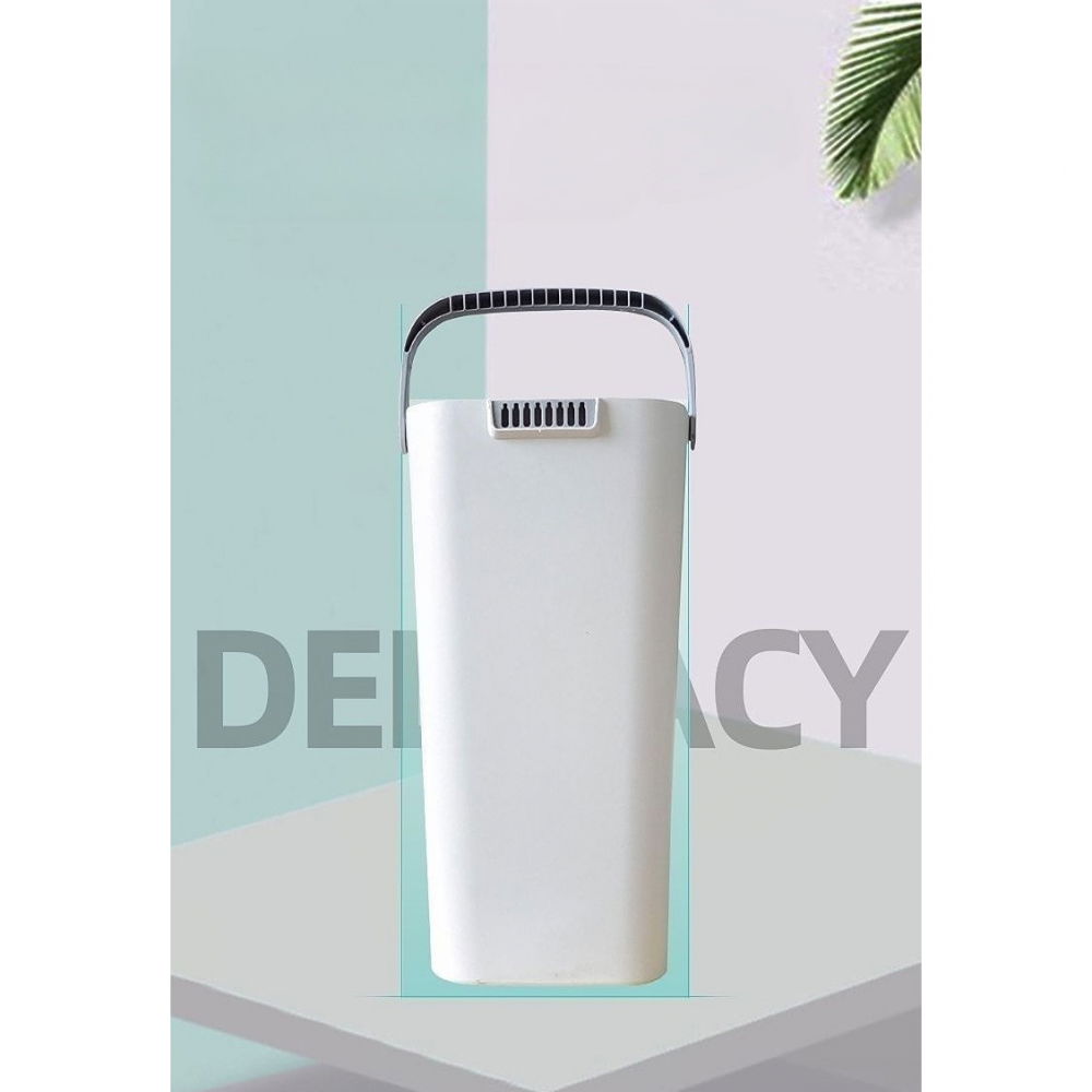 Set de curatenie, mop si galeata, capacitate 5.7 l, 4 rezerve microfibra incluse, plastic, utilizare umeda/uscata, stoarcere fara maini, albastru/alb [3]