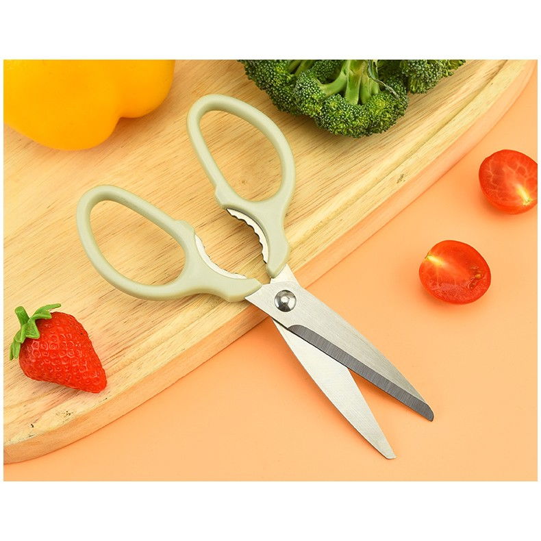 Set foarfeca pentru bucatarie  curatator legume tip suport, multifunctional, spargator nuci, material abs si otel inoxidabil, maner ergonomic, 16.8 x 7.8 x 1 cm, verde [7]