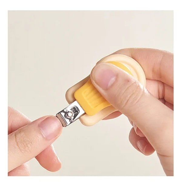 Set ingrijire unghii pentru bebelusi, cutie de depozitare in forma de ursulet, 10 x 9.5 cm, galben [11]