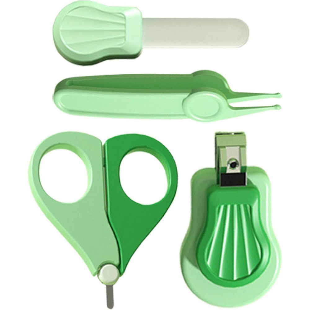 Set ingrijire unghii pentru bebelusi, cutie de depozitare in forma de ursulet, 10 x 9.5 cm, verde [3]