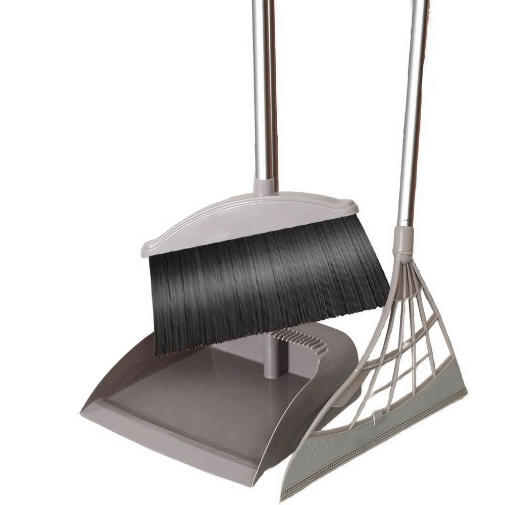 Set matura, faras cu coada si matura silicon, pentru uz casnic, plastic/otel, gri, 90 x 72 x 100 cm [1]