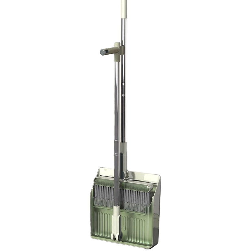 Set matura si faras cu coada cu dinti de pieptene pentru curatare matura, rotativ, pliabil, detasabil, otel inoxidabil si polipropilena, 99 x 30 cm verde [1]