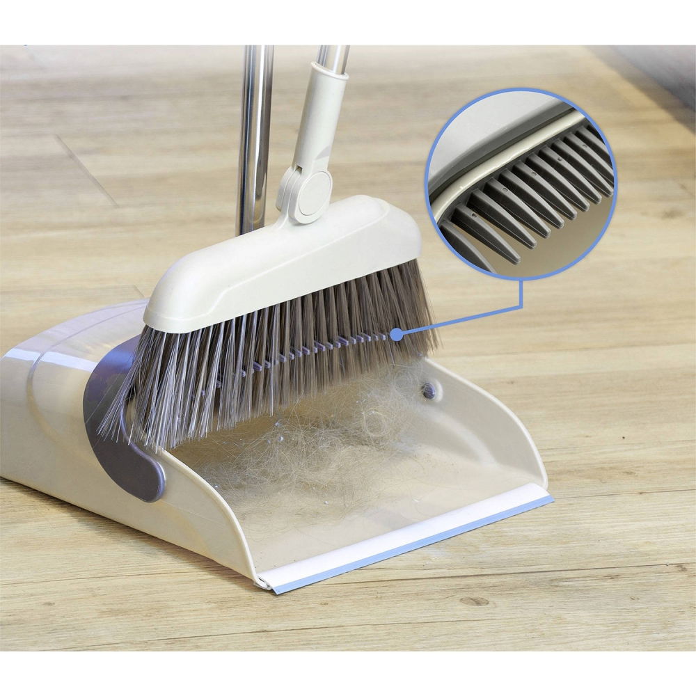 Set matura si faras cu coada, pentru uz casnic, plastic/otel, maro/bej, depozitare verticala, 26x25.5x83 cm [4]