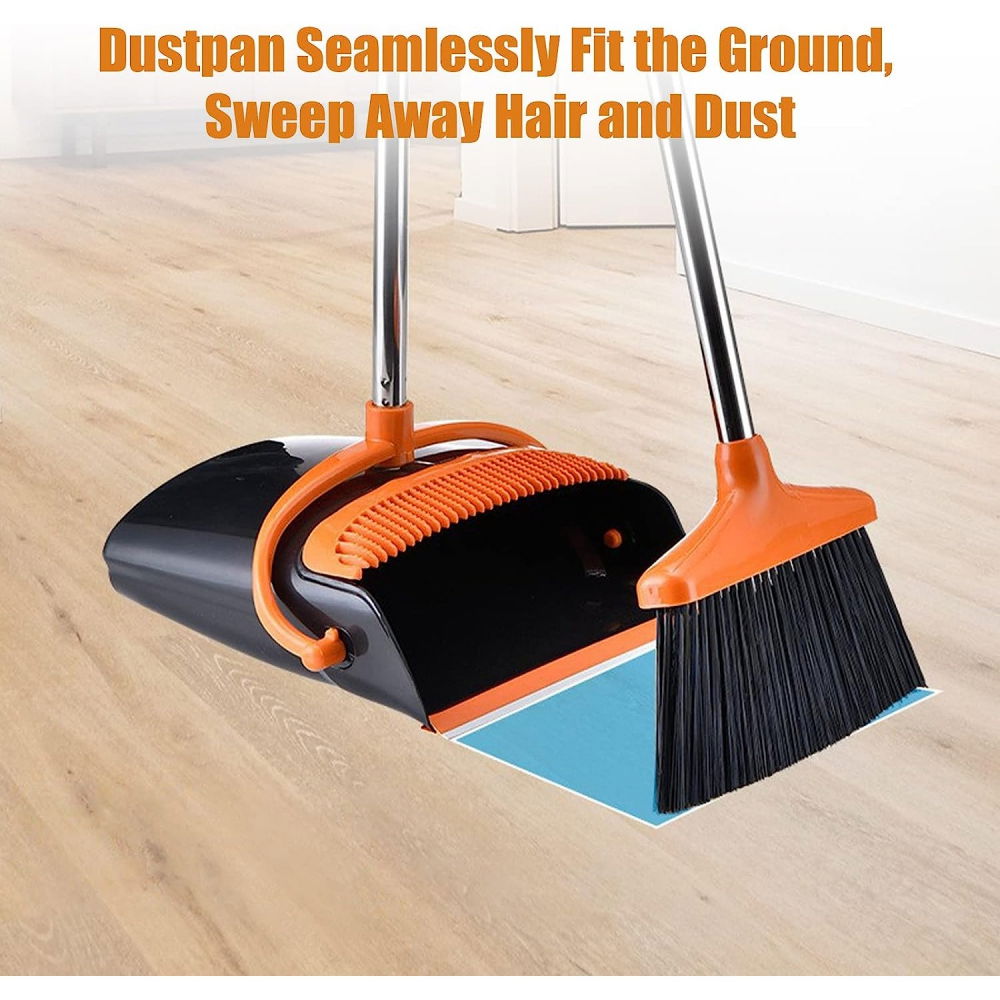 Set matura si faras cu coada, pentru uz casnic, plastic/otel, portocaliu/negru, depozitare verticala, 26x25.5x83 cm [4]