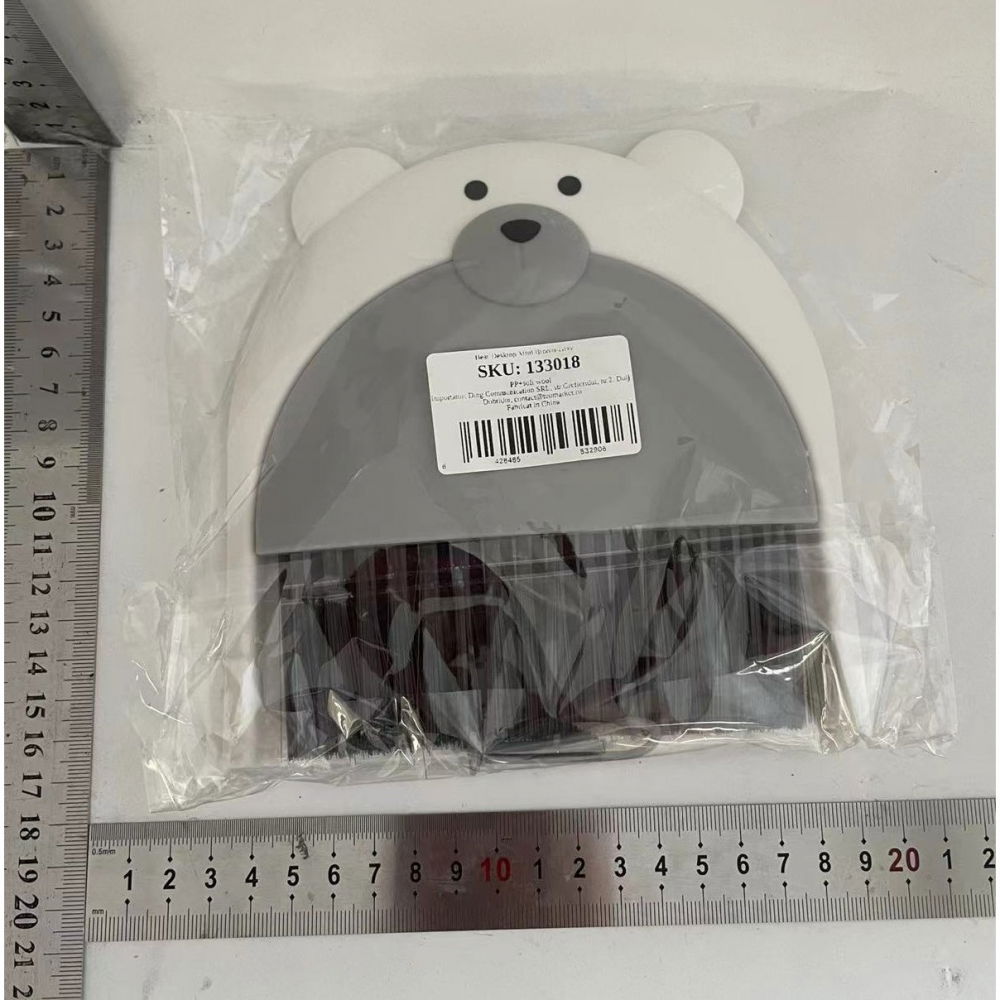 Set matura si faras, pentru birou, din pp, model ursulet, 23.5 x 18 cm, gri [2]