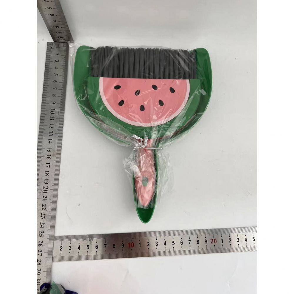 Set mini matura si faras, little cleaner, uz casnic, pentru birou, bucatarie, casa, model pepene verde, 23 x 18 cm roz-verde [6]