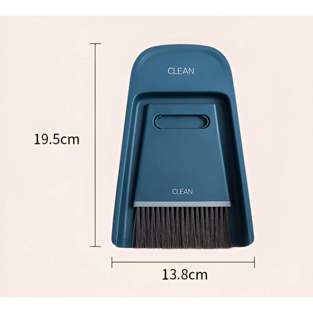 Set mini matura si faras, uz casnic, doua perii, pentru birou, bucatarie, casa, 19.5x13.8x3.6 cm, albastru [3]