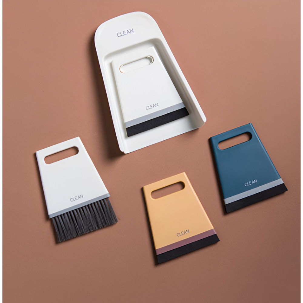 Set mini matura si faras, uz casnic, doua perii, pentru birou, bucatarie, casa, 19.5x13.8x3.6 cm, galben [4]