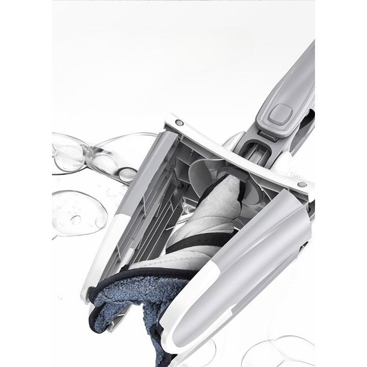 Set mop plat + galeata, cu sistem de stoargere, lungime telescopica 140 cm, argintiu/galben [6]