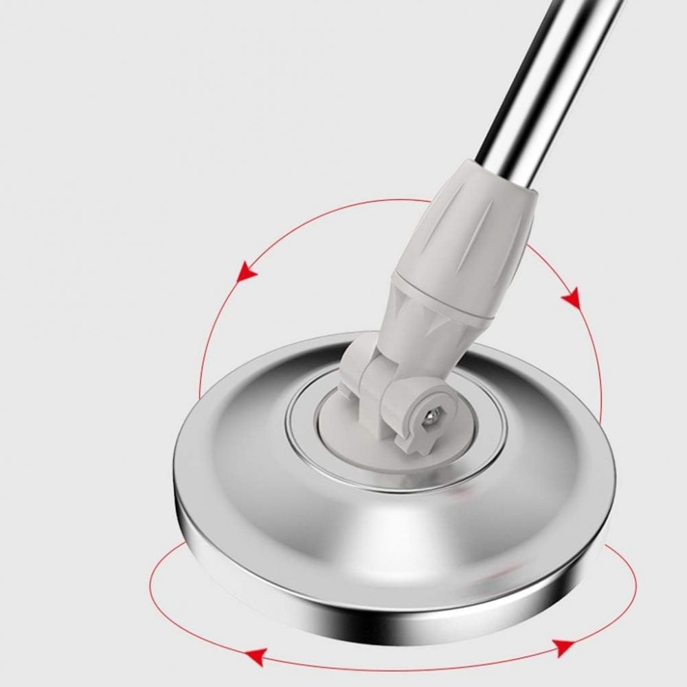 Set mop rotativ cu galeata material plastic si microfibra, rezistent, cu dop scurgere, vas detasabil, pentru interior, capacitate 8 l, negru/rosu [4]