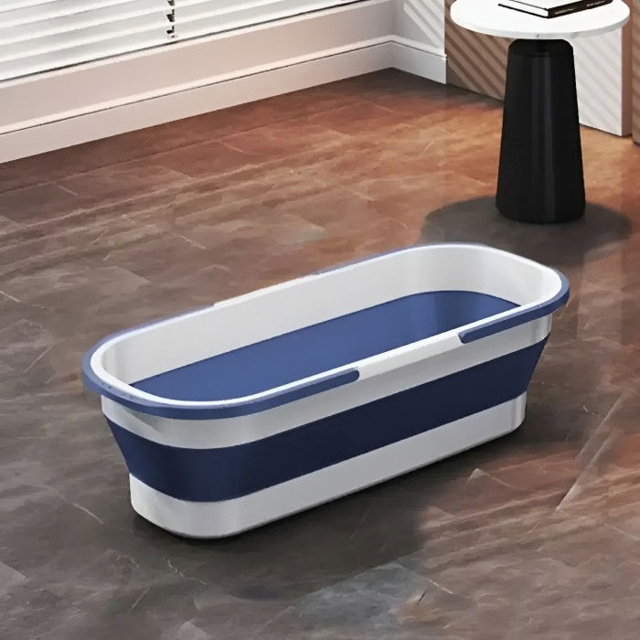 Set mop telescopic cu galeata pliabila, albastru, 32 cm, maner reglabil 140 cm, sistem de stoarcere eficient [6]