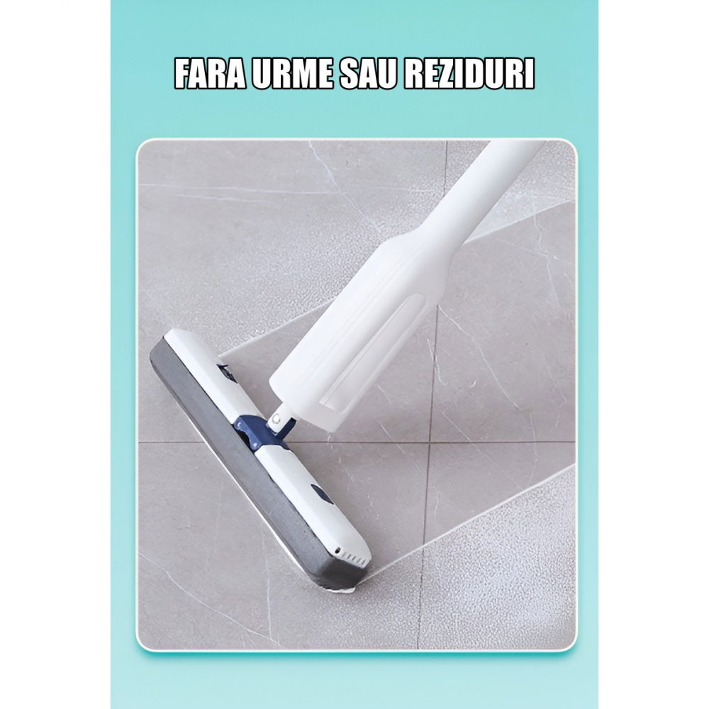 Set mop telescopic cu galeata pliabila, gri, 32 cm, maner reglabil 140 cm, sistem de stoarcere usor si eficient [2]