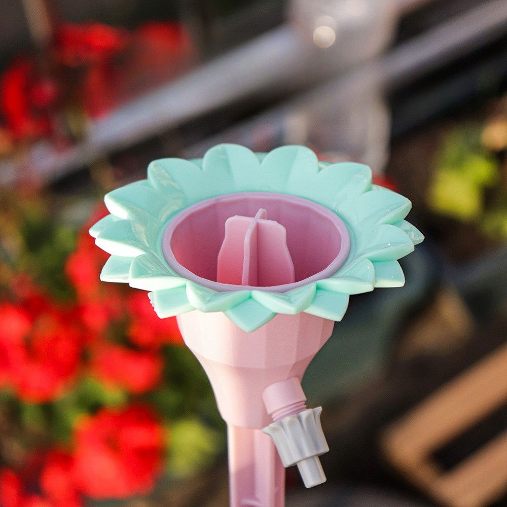 Set picuratoare cu valva pentru irigare design floare, viteza reglabila, fixare prin infigere, practic, 16.8 x 9 cm, roz [6]
