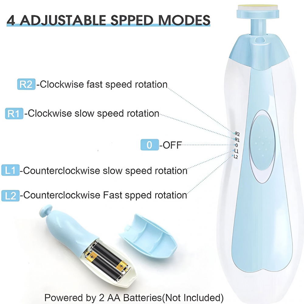 Set pila electrica pentru copii si bebelusi, abs, 6 accesorii, cu lumina led, albastru alb [5]