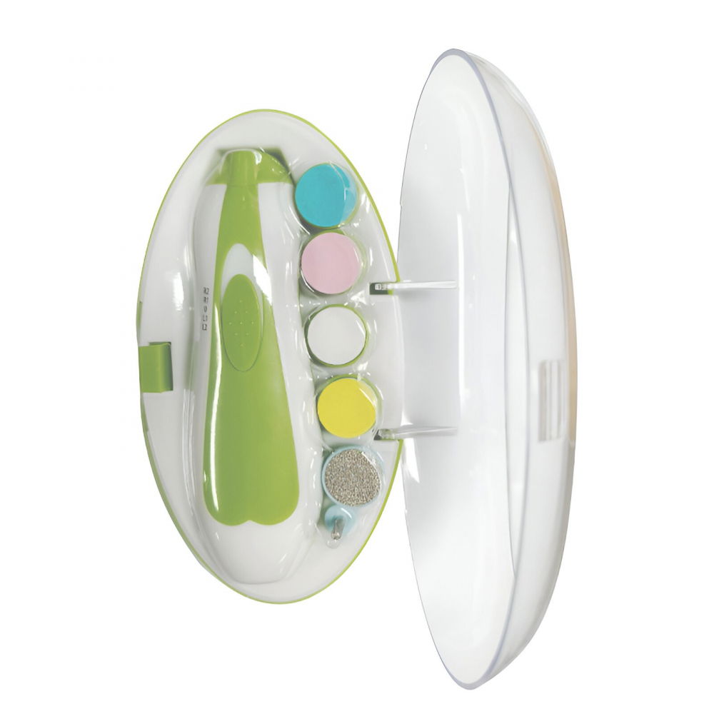 Set pila electrica pentru copii si bebelusi, abs, 6 accesorii, cu lumina led, verde alb [4]