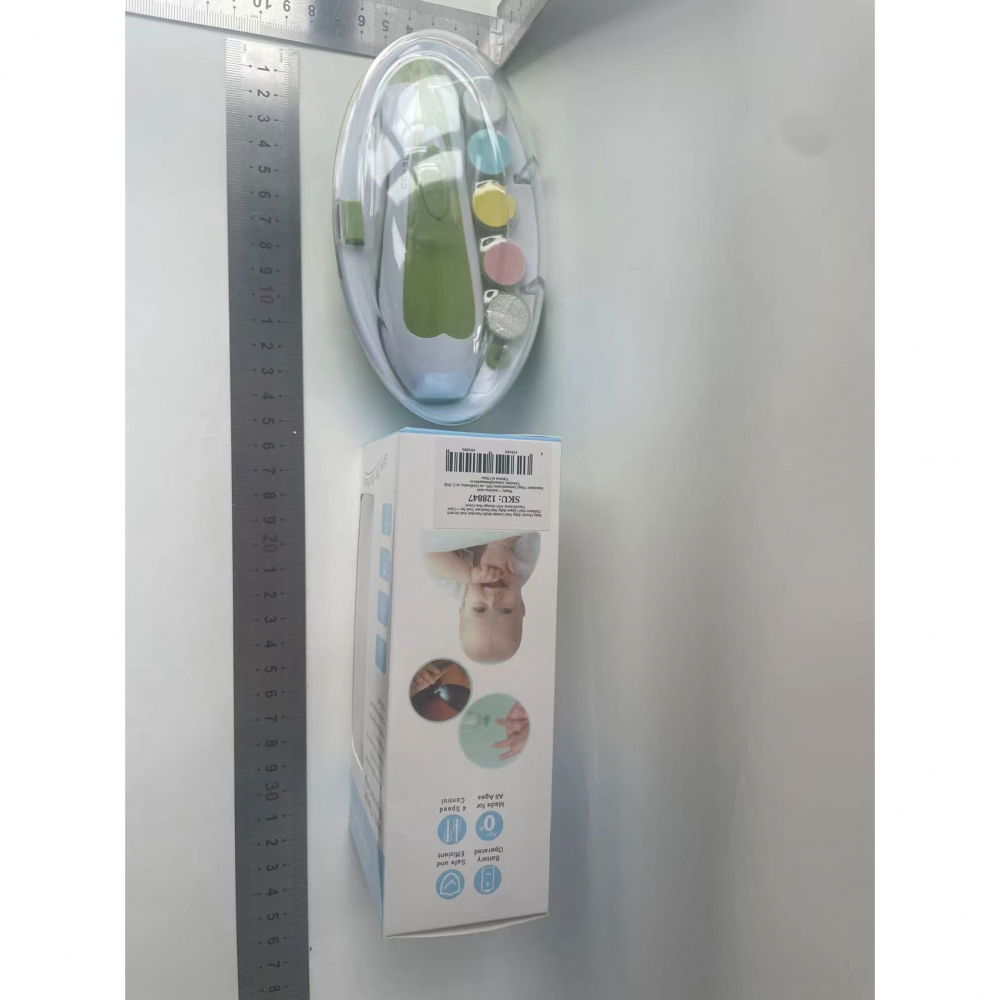 Set pila electrica pentru copii si bebelusi, abs, 6 accesorii, cu lumina led, verde alb [2]