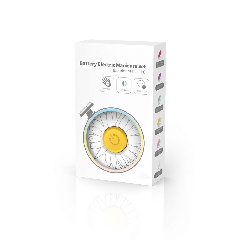 Set pila electrica pentru copii si bebelusi, abs, incarcare usb, model cu flori, 6 accesorii, cu lumina led, alb [3]