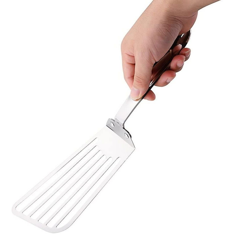 Spatula flexibila  fish turner, din otel, durabila, cu margini subtiri pentru taiere, pentru carne, oua, peste, multifunctionala, argintiu [4]