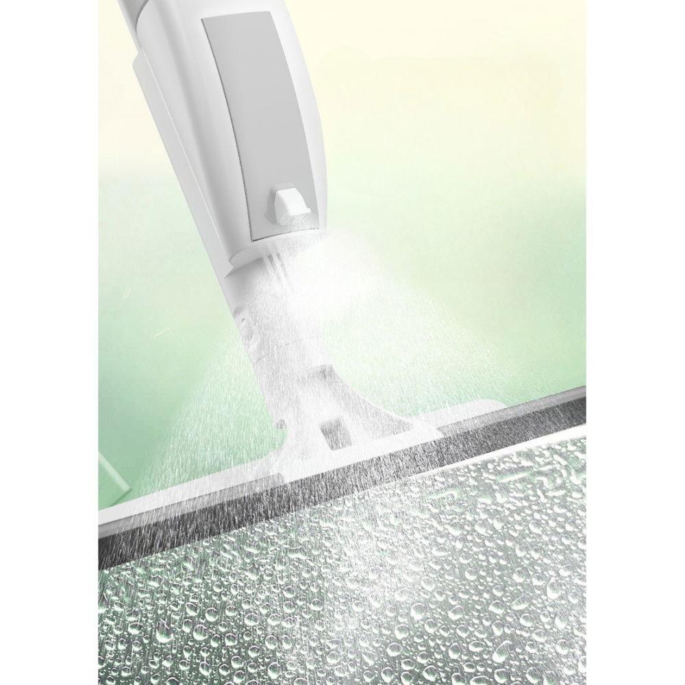 Stergator de geamuri cu doua fete, tija telescopica, cu recipient de lichid, laveta din microfibra, racleta silicon, 120 cm, alb [6]