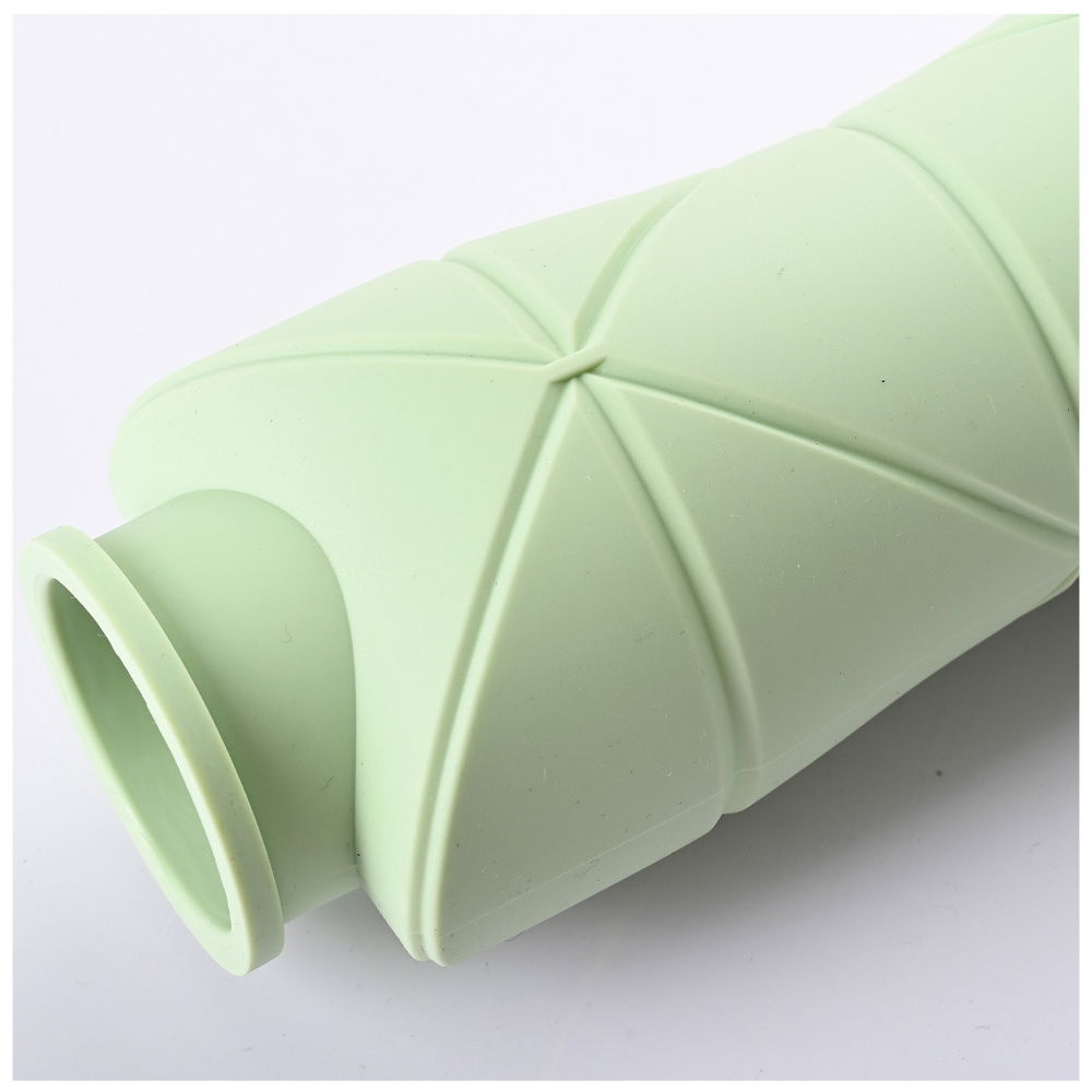 Sticla de apa pliabila  din silicon,reutilizabila, rezistenta la temepreturi ridiate, usor de depozitat si carat, 22 x 7.8 cm, 600 ml, verde [5]