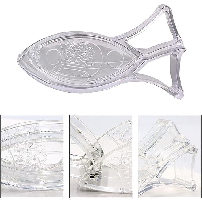 Storcator de citrice manual, rezistente, usor de folosit si depozitat, durabil, calitativ, 12x5.2 cm, model peste, transparent [5]