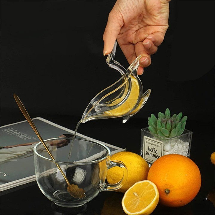 Storcator de citrice manual, rezistente, usor de folosit si depozitat, durabil, calitativ, 12x5cm, model pasare, transparent [3]