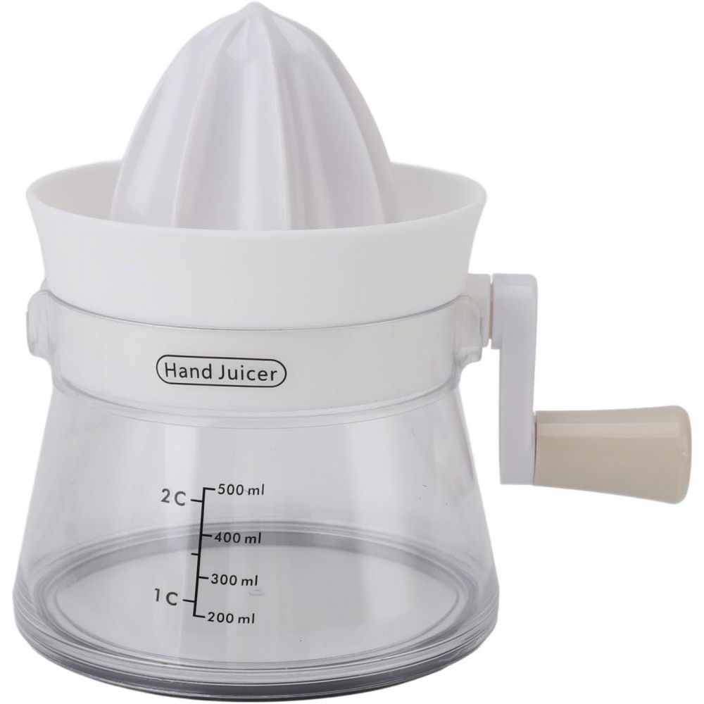 Storcator de citrice manual, rezistente, usor de folosit si depozitat, durabil, calitativ, 16.5x13cm, transparent/ alb [1]