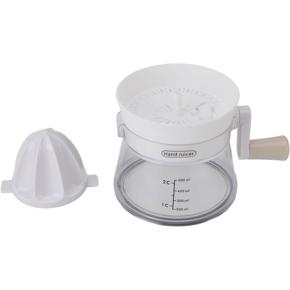 Storcator de citrice manual, rezistente, usor de folosit si depozitat, durabil, calitativ, 16.5x13cm, transparent/ alb [3]