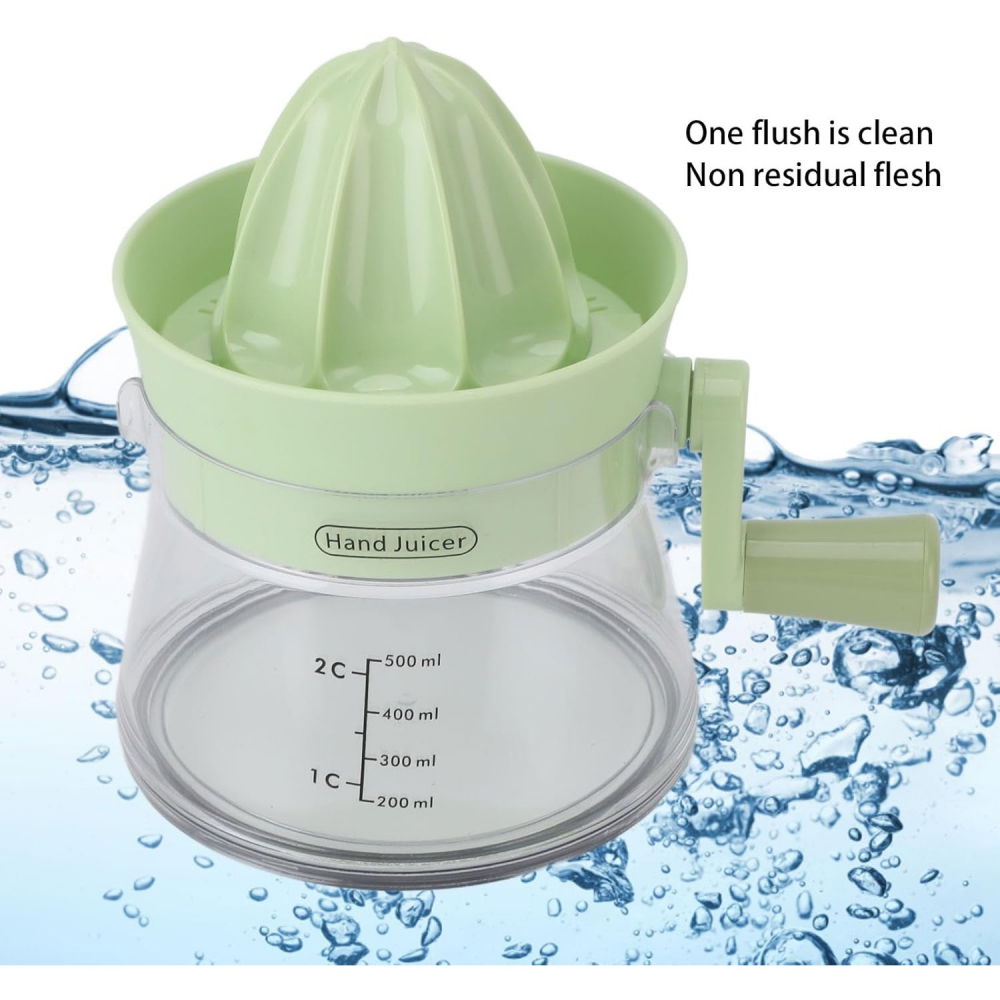 Storcator de citrice manual, rezistente, usor de folosit si depozitat, durabil, calitativ, 16.5x13cm, transparent/ verde [7]