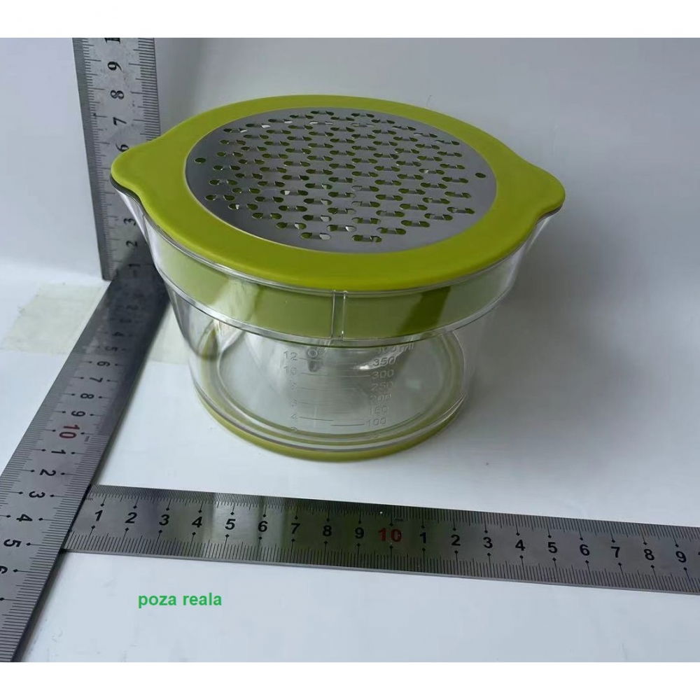 Storcator de fructe 2 in 1, cu razatoare si separator ou, 14.8 x 8 x 13 cm, verde [15]