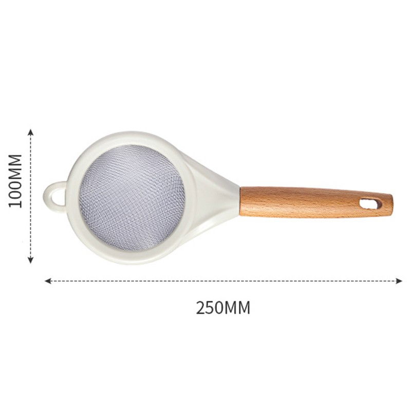 Strecuratoare, mini sita din inox silicon si lemn, sita pentru bucatarie pentru faina, ceai si alte alimente, 25 x 10 cm alb [5]