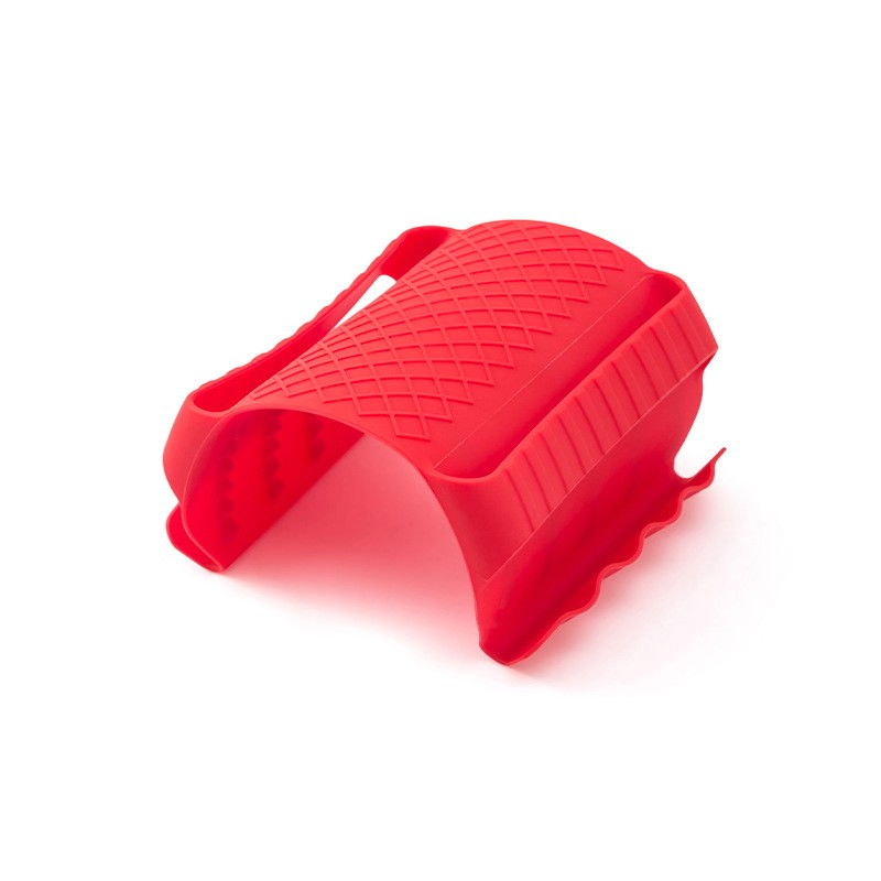 Suport de silicon multifunctional de mana, pentru cuptor, alimente fierbinti, carne, izolare termica, anti-alunecare, 18x12x1.5 cm, rosu [5]