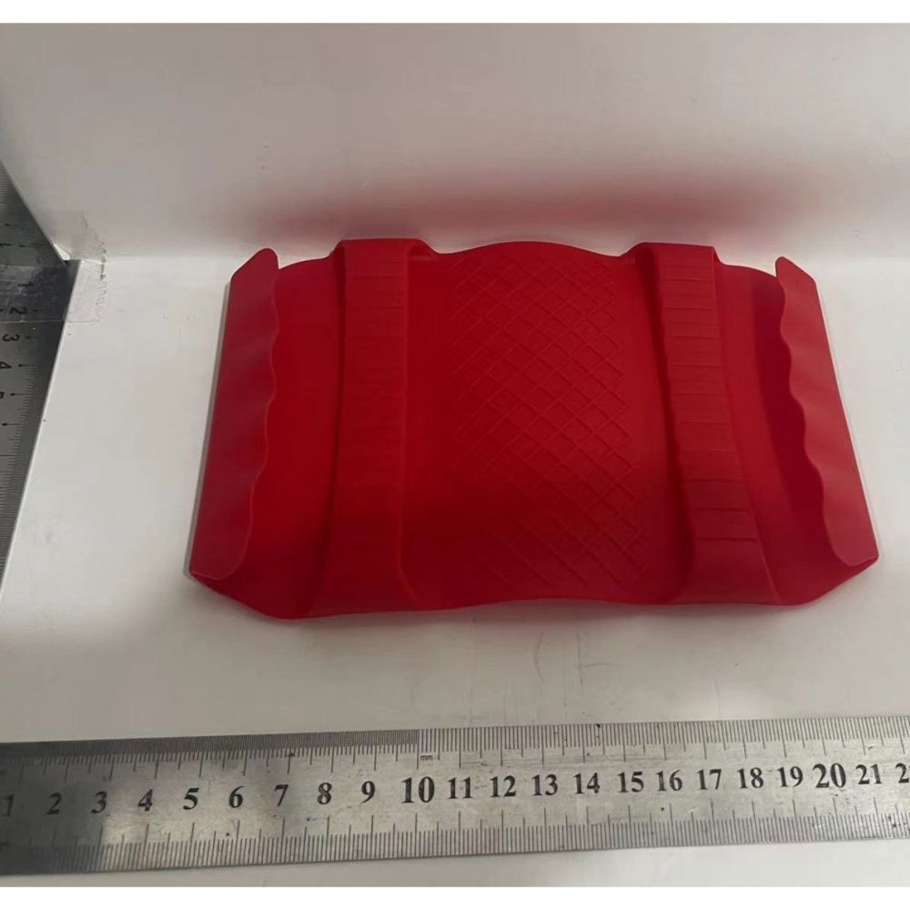 Suport de silicon multifunctional de mana, pentru cuptor, alimente fierbinti, carne, izolare termica, anti-alunecare, 18x12x1.5 cm, rosu [2]