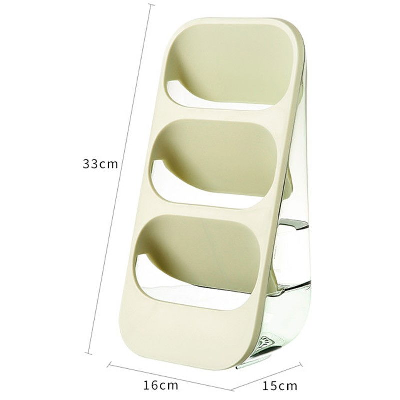 Suport - organizator pentru tacamuri, 3 compartimente, suport pentru cosmetica, ustensile, material pp durabil, 33 x 16 x 15 cm verde [3]