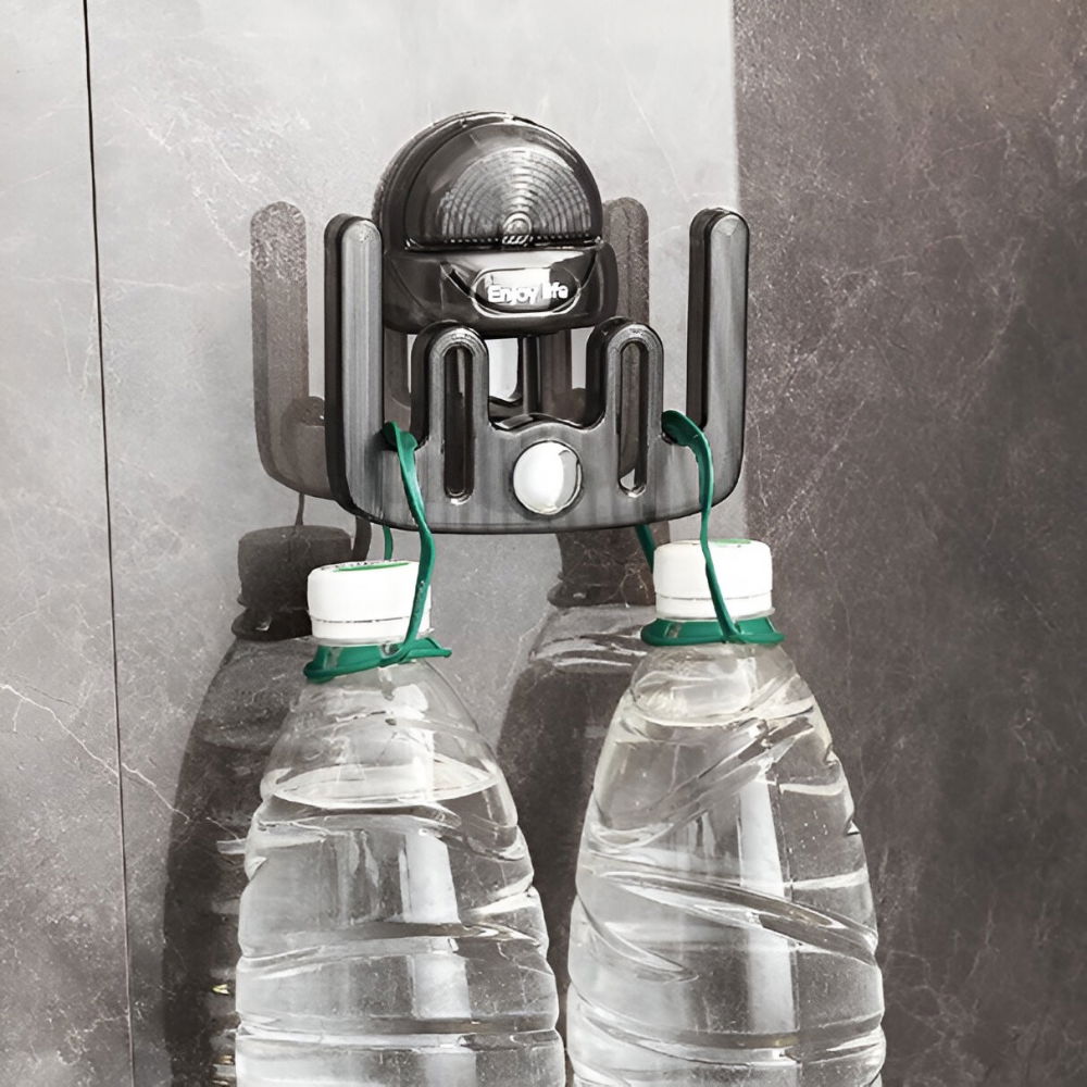 Suport pentru incaltamintea de casa, fara perforare, montare pe perete, prindere adeziva, 11.6x11x4.8cm, gri transparent [7]