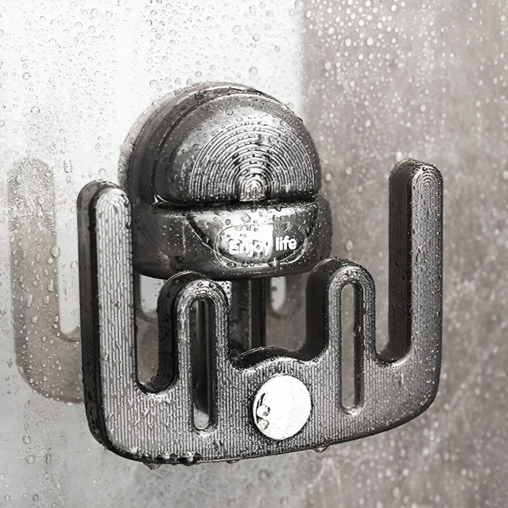 Suport pentru incaltamintea de casa, fara perforare, montare pe perete, prindere adeziva, 11.6x11x4.8cm, gri transparent [8]