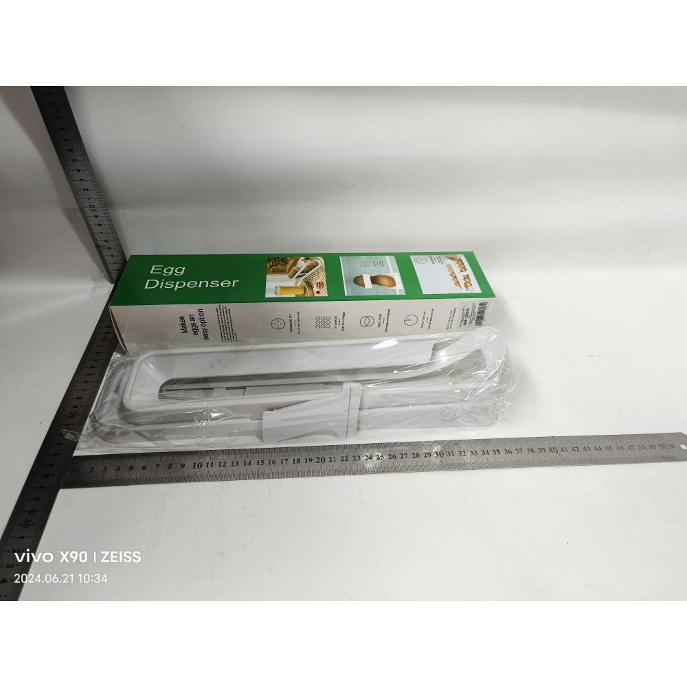 Suport pentru oua, pentru usa frigiderului, cu doua straturi, 36x8.2x10cm, alb [2]