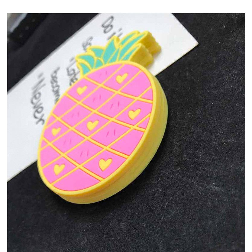 Suport pentru pahar, model ananas, din pvc, 12 x 9 cm, rezistent la caldura, roz [3]