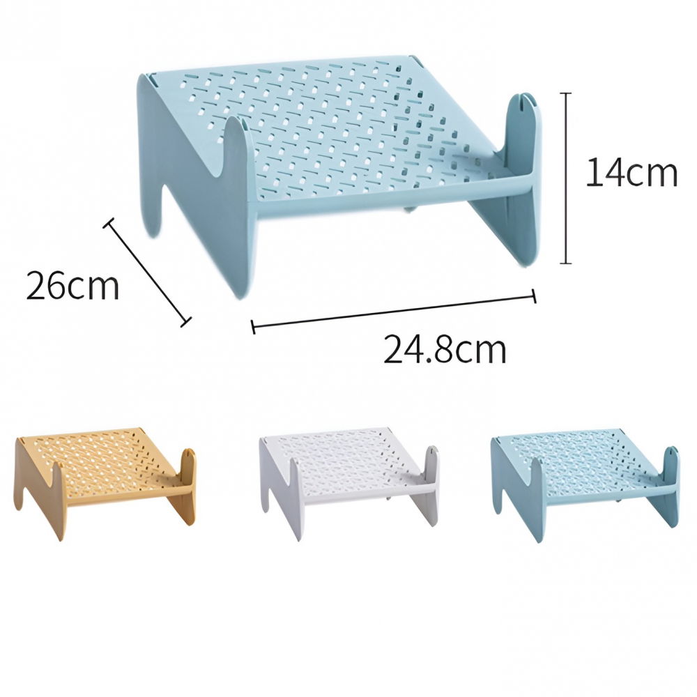 Suport pentru pantofi, cu doua straturi, organizator, antiderapant și durabil, 26x24.8x16 cm, albastru [4]