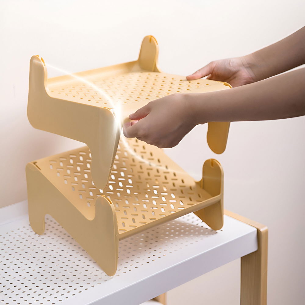 Suport pentru pantofi, cu doua straturi, organizator, antiderapant și durabil, 26x24.8x16 cm, maro [6]