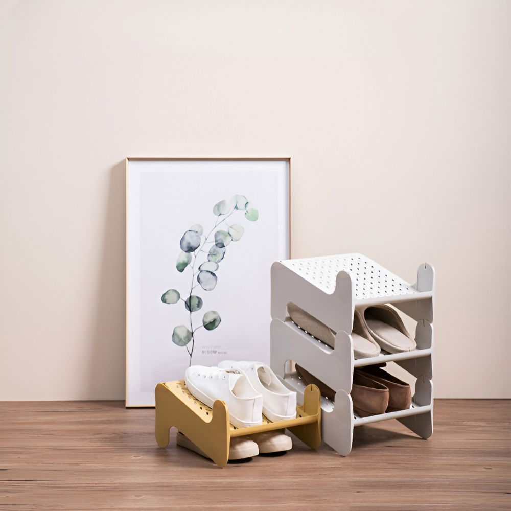 Suport pentru pantofi, cu doua straturi, organizator, antiderapant și durabil, 26x24.8x16 cm, maro [3]