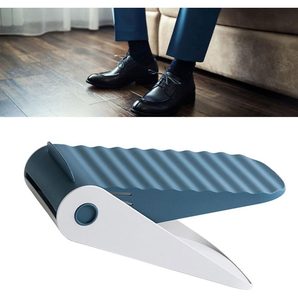 Suport pentru pantofi, cu două straturi, organizator, antiderapant și durabil, inălțime reglabilă, 25.5x11x7.5 cm, albastru, 150 g [4]