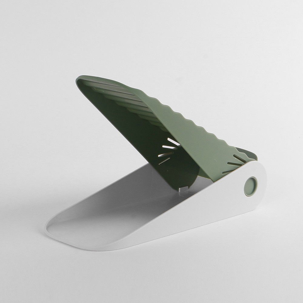 Suport pentru pantofi, cu două straturi, organizator, antiderapant și durabil, inălțime reglabilă, 25.5x11x7.5 cm, verde, 150 g [6]